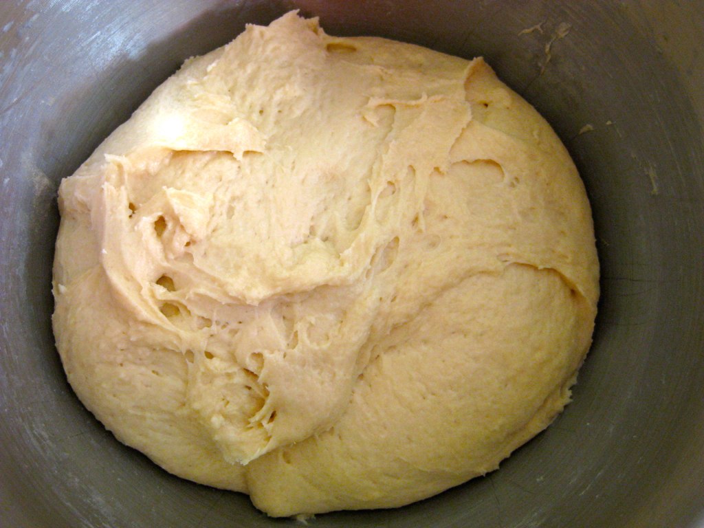 How do you get this blob of dough into the tin?